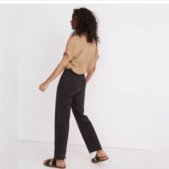 Madewell The Perfect Vintage Straight Jean in faded black size 25T - Picture 3 of 12